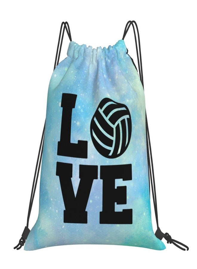 AIMASTZ Love Volleyball Unisex Drawstring Backpack Bag Sport Gym Swim Travel Sackpack - Image 1